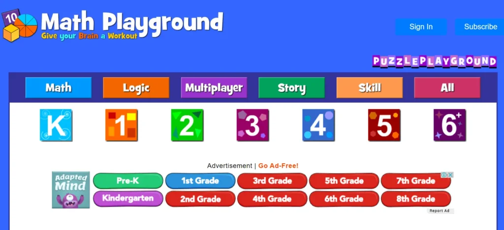 1. Math Playground