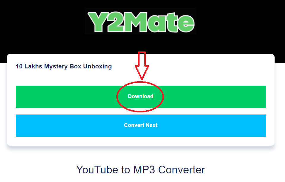 Download the MP3 File in y2mate