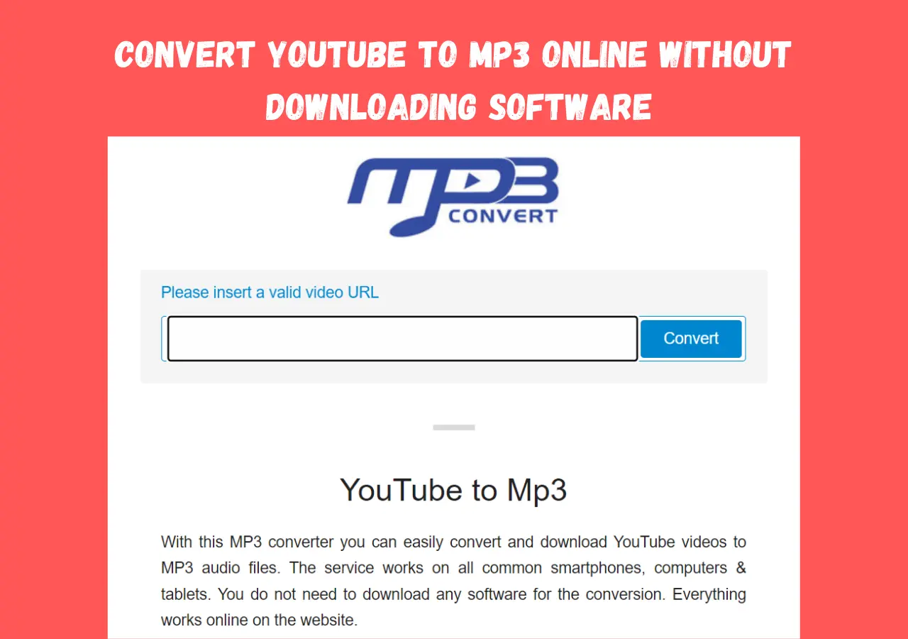 YouTube to MP3 converter without Downloading Software